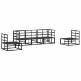Garden Sofa Set with Cushion Black Aluminium 3378846