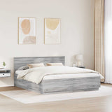 Bed Frame Grey Sonoma 200 x 200 cm Engineered Wood 3408136