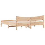 ZNTS Bed Frame without Mattress 200x200 cm Solid Wood Pine 3216357