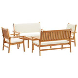 Garden Sofa Set with Cushion 5 pcs Brown Solid Acacia wood 3331813