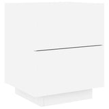 Bedside Cabinets with LED Lights 2 pcs White Engineered Wood 836736