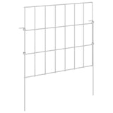 Garden Fence with Stakes 48 pcs 35 x 30 cm Mesh Silver 42042954