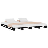 Pallet Bed without Mattress Black 140x190 cm Solid Wood 821441