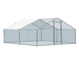 10 x 10 ft Large Metal Chicken Coop, Walk-in Poultry Cage Chicken Hen Run House with Waterproof 97159407