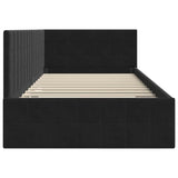 Corner Bed Frame with Headboard Black 100 cm x 200 cm Velvet 42016403