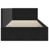 Corner Bed Frame with Headboard Black 90 x 200 cm Velvet 42016393