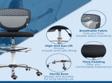 Drafting Chair, Swivel Office Draughtsman Chair, Mesh Standing Desk Chair with Adjustable Foot Ring, T3398P344664