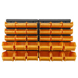 32 Piece Storage Bin Kit with Wall Panels Yellow and Black 151832