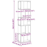 Bookcase 5-Tier Artisian Oak 45x23.5x162.5 cm Engineered Wood 852788
