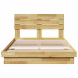Bed Frame with Headboard without Mattress 120x190 cm Small Double Solid Wood Oak 3324141
