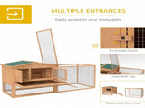 Wooden Rabbit Hutch Guinea Pig hutch House 2 Tier with Rabbit Run for Outdoor Garden Backyard, 85 x T3398P347536