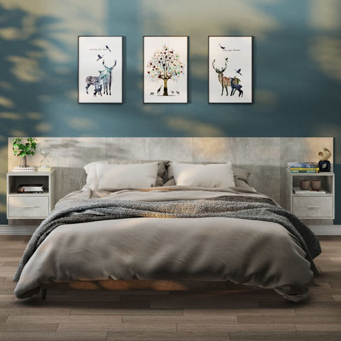 Wall-mounted Bedside Cabinets 2 pcs Concrete Grey 811016