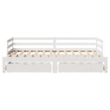 Daybed with Drawers without Mattress White 90x200 cm Solid Wood 3302145