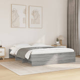 Bed Frame Grey Sonoma Engineered wood, Plywood Double Bed Frame 3295644