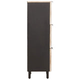 Highboard White Wash Finish 40 x 33 x 110 cm Solid Mango Wood 4017893