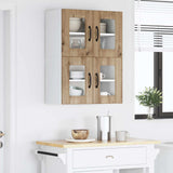 Wall Glass Cabinet LUCCA 2 pcs Artisan Oak 60 x 31 x 40 cm 884984