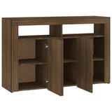 ZNTS Sideboard with LED Lights Brown Oak 115.5x30x75 cm 815734