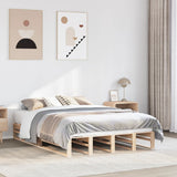 ZNTS Bed Frame without Mattress 160x200 cm Solid Wood Pine 850848