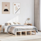 Bed Frame without Mattress 135x190 cm Double Solid Wood Pine 850866