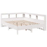 Bookcase Bed without Mattress White 160x200 cm Solid Wood Pine 3324416