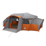 Family Tent with Rainfly Water-resistant tunnel Grey and Orange 42017465