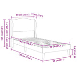 Bed Frame with Headboard Grey 90 x 190 cm Faux Leather 42027867