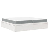 Bed with Mattress White 200x200 cm Solid Wood Pine 3281923