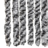 Fly Curtain Grey and Black and White 100x220 cm Chenille 377337