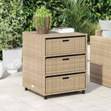Garden Storage Cabinet Beige 55x59x69 cm Poly Rattan 365558