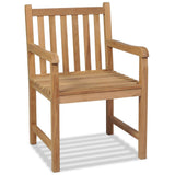 Outdoor Chair Set of 2 Brown Solid Teak Wood Standard Durable 43250