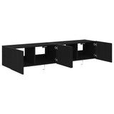 TV Wall Cabinet 2 pcs Black Oak 80 x 35 x 31 cm Engineered Wood 863109