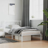 Metal Bed Frame without Mattress with Headboard White 100x200cm 376270