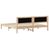 Bed Frame with Headboard Taupe 200 x 200 cm Solid Pine Wood 3394236