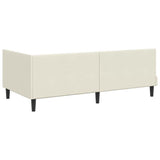 Corner Bed Frame with Headboard Cream 90 cm x 200 cm Velvet 42016435