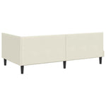 Corner Bed Frame with Headboard Cream 100 x 200 cm Velvet 42016445