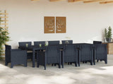 Garden Dining Set 11 pcs Anthracite Polypropylene 3378593