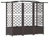 Raised Bed with Trellis and Roof Brown 163 x 40 x 141 cm PP 42032513
