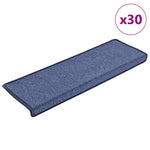 ZNTS Stair Mats 30 pcs 65x25 cm Blue 3365772