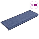 ZNTS Stair Mats 30 pcs 65x25 cm Blue 3365772