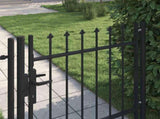 Fence Gate BOXTEL Single Door with Spike Top Steel 1x1 m Black 146032