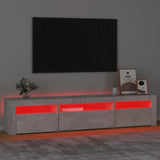 TV Cabinet with LED Lights Concrete Grey 195x35x40 cm 3152741