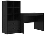 Desk with Drawer with Shelf with Storage 2 pcs Black Oak 3337354