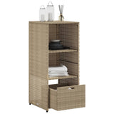 Garden Storage Cabinet Beige 50x55x115 cm Poly Rattan 365550