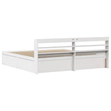 Bed Frame with Headboard White 200x200 cm Solid Wood Pine 3307072