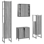 ZNTS 4 Piece Bathroom Cabinet Set Grey Sonoma Engineered Wood 3214773