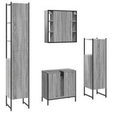 ZNTS 4 Piece Bathroom Cabinet Set Grey Sonoma Engineered Wood 3214773