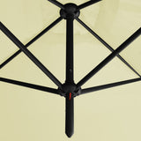 Garden Parasol Sand Polyester, Powder-Coated Steel Double 312555