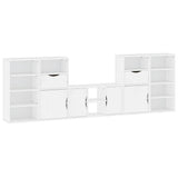 5 Piece TV Units with Storage ODDA White Solid Wood Pine 3365371