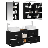 Bathroom Furniture Set 5 pcs Black Oak 3406752
