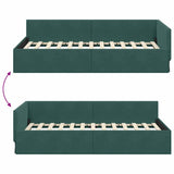 Corner Bed Frame Dark Green 100 cm x 200 cm Velvet 42016093
